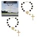 ZIMISI 2PCS Car Rosary for Rearview Mirrors Personalized Blessing Automotive Rear View Mirror Charm Cross Rosary Hanging Ornament Car Mirror Hanging Accessories for Women Men Black - Image 2