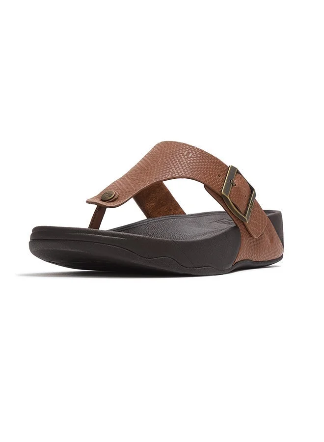 فيت فلوب TRAKK II MENS BUCKLE EMBOSS-LEATHER T/POST SANDALS