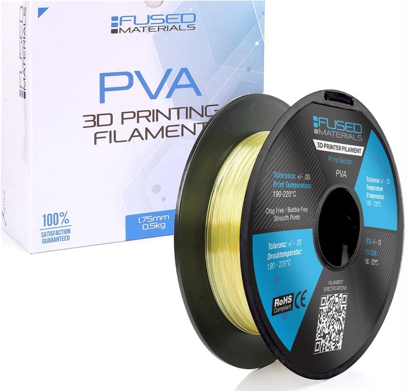 Fused خيوط PVA من المواد المدمجة – 1.75 مم، 0.5 كجم | دعم قابل للذوبان في الماء لـ PETG، TPU، PLA، PVB، و PA12 للطباعة ثلاثية الأبعاد - Image 1