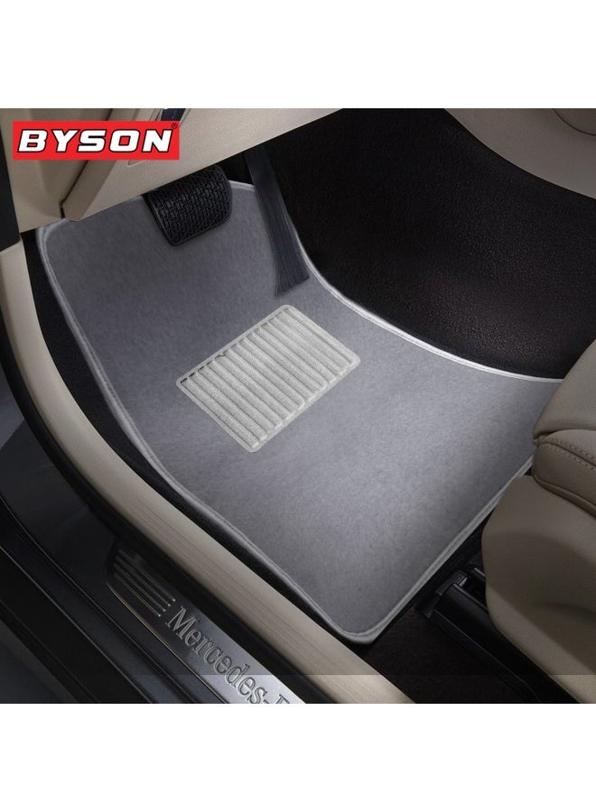 BYSON حصائر أرضية سيارات مقاومة للماء 5 قطع - تناسب عالمي للسيدان وSUV، حماية داخلية غير قابلة للانزلاق، سهلة التنظيف، حصائر قدم ناعمة ومريحة بدون قص (رمادي) - Image 4