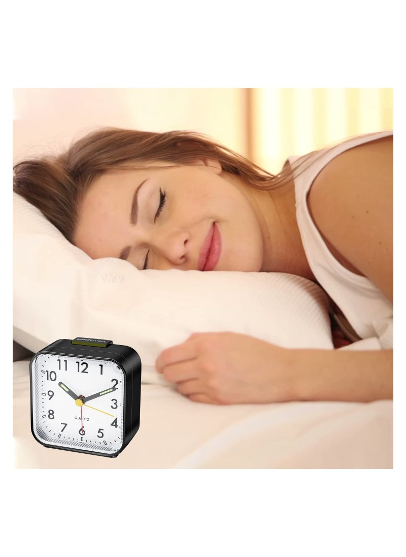 Generic - Silent Alarm Clock - Non-Ticking Battery Powered, Luminous Large Display, Snooze Function, Perfect for Bedroom & Office, Travel-Friendly Basic Table Clock - Image 1