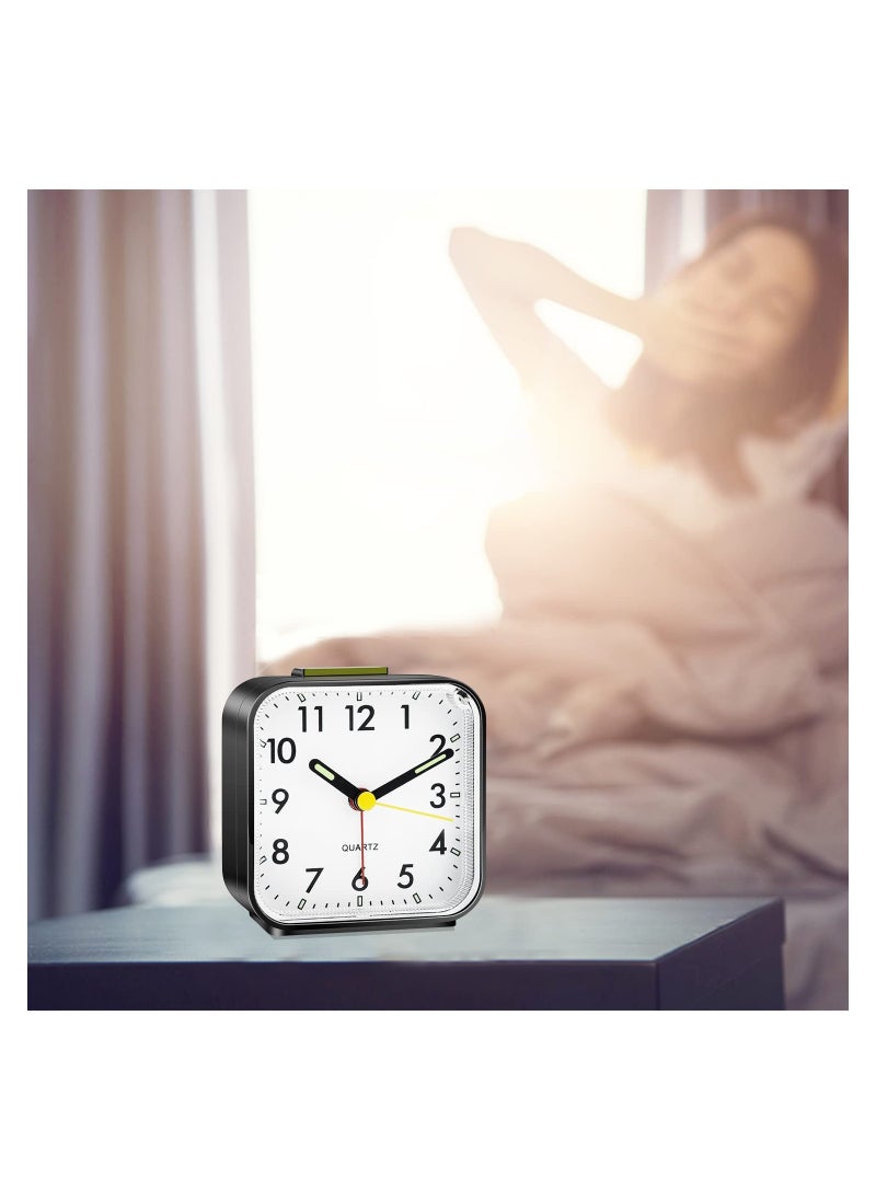 Generic - Silent Alarm Clock - Non-Ticking Battery Powered, Luminous Large Display, Snooze Function, Perfect for Bedroom & Office, Travel-Friendly Basic Table Clock - Image 1