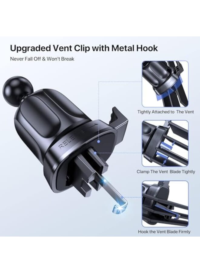 Miracase Car Phone Holder 4 In 1 Phone Holder Stand For Car Mobile Holder Car For Dashboard And Air Vent And Windshield Compatible With Iphone 14 Pro Max 13 12 11 Samsung S23 Xiaomi Google And More - Image 4