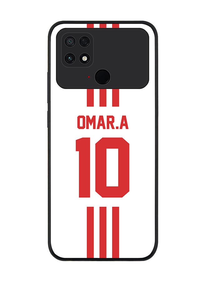 Stylizedd Rugged Black edge case for Xiaomi Poco C40 Slim fit Soft Case Flexible Rubber Edges Anti Drop TPU Gel Thin Cover - Football Team - UAE Player Name - Omar.A - Image 1