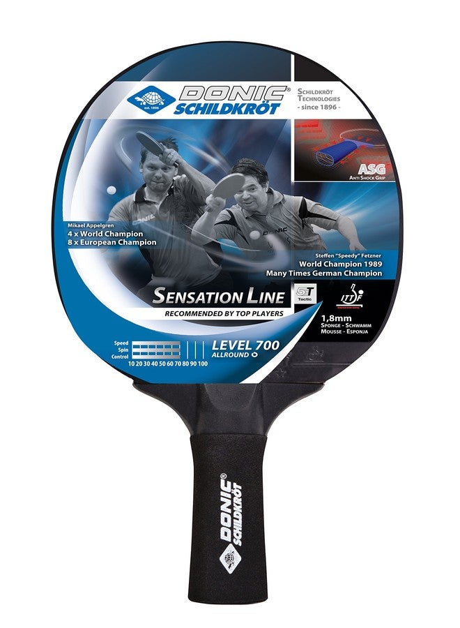 Schildkröt Donic Sensation Line 700 Wood Table Tennis Racket ( Black, 86 grams, All-rounder ) - Image 1