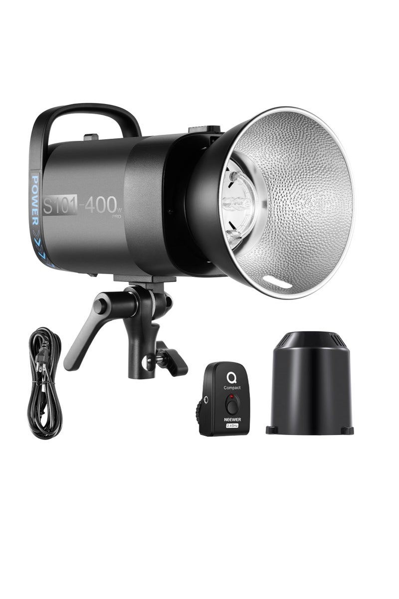 نيوير NEEWER S101-400W Professional Studio Flash Strobe – Upgraded Version with Adjustable Power & Consistent Output for Portrait Photography (UK Plug) black - Image 1