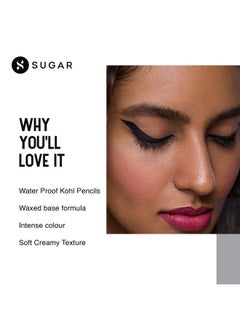 SUGAR Cosmetics Stroke Of Genius Heavyduty Kohl 01 Back To Black (Black) Waterproof Kohl Pencil Lasts Up To 8 Hours  - Image 4