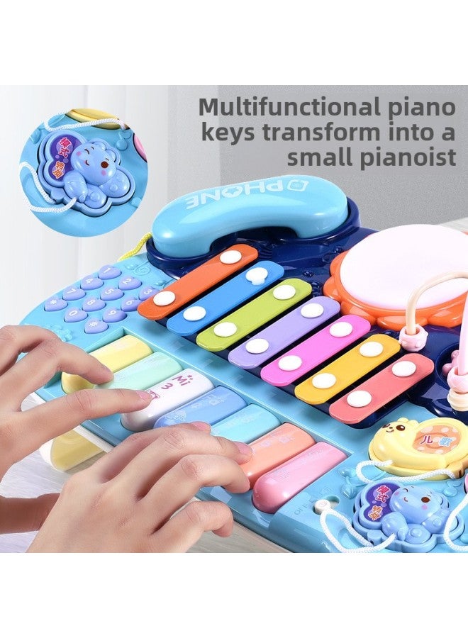 Baby Children's Toy Handbeat Drum Phone Handbeat Piano Wrapping Beads Story Machine 3-6 Years Old Baby Boys And Girls Early Education Music-Specifications:Red (self-contained Battery) - Image 1