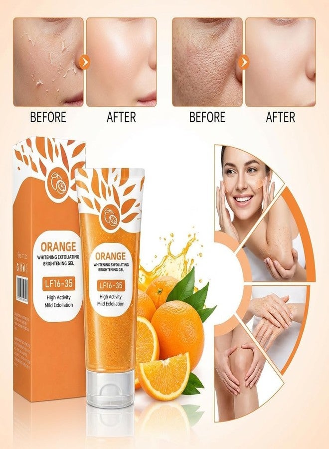 CRULLA Orange Enzymes Exfoliating Gel for Face & Body | Deep Cleansing Moisturizing Facial Exfoliator | Dead Skin Remover | Brightening & Pore Cleansing Scrub for All Skin Types Vitamin C (PACK OF 1) - Image 2