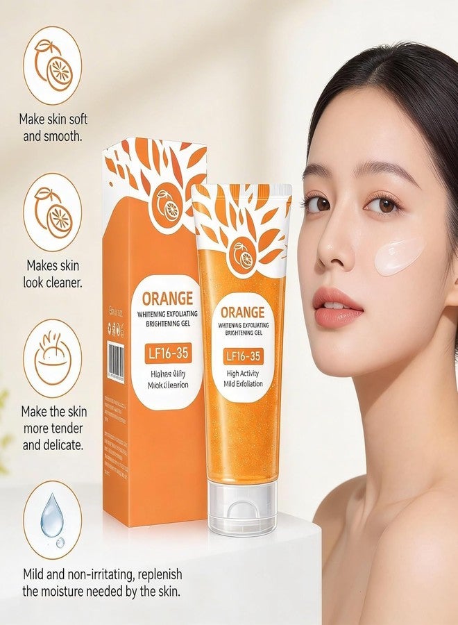 CRULLA Orange Enzymes Exfoliating Gel for Face & Body | Deep Cleansing Moisturizing Facial Exfoliator | Dead Skin Remover | Brightening & Pore Cleansing Scrub for All Skin Types Vitamin C (PACK OF 1) - Image 3