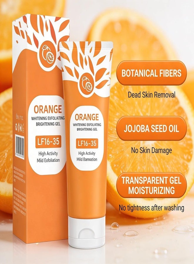CRULLA Orange Enzymes Exfoliating Gel for Face & Body | Deep Cleansing Moisturizing Facial Exfoliator | Dead Skin Remover | Brightening & Pore Cleansing Scrub for All Skin Types Vitamin C (PACK OF 1) - Image 4