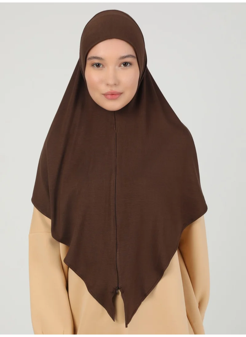 إيكاردين Zippered Viscose Hijab - Brown -