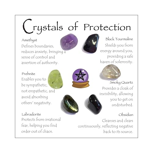 Ukodnus Protection Crystal Set Crystals of Protection for Shielding Negativity and Spiritual Defense Spiritual Gifts for Family Friend Healing Stones for Energy Cleansing - Image 1