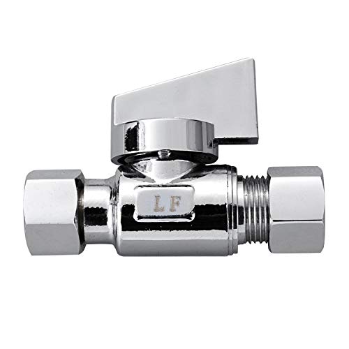 Minimprover 4 Pack Premium Chrome Brass 3/8" Comp FIP x 3/8 Inch Compression MIP Quarter Turn Water Straight Angle Stop (Add on) Valve - Image 5