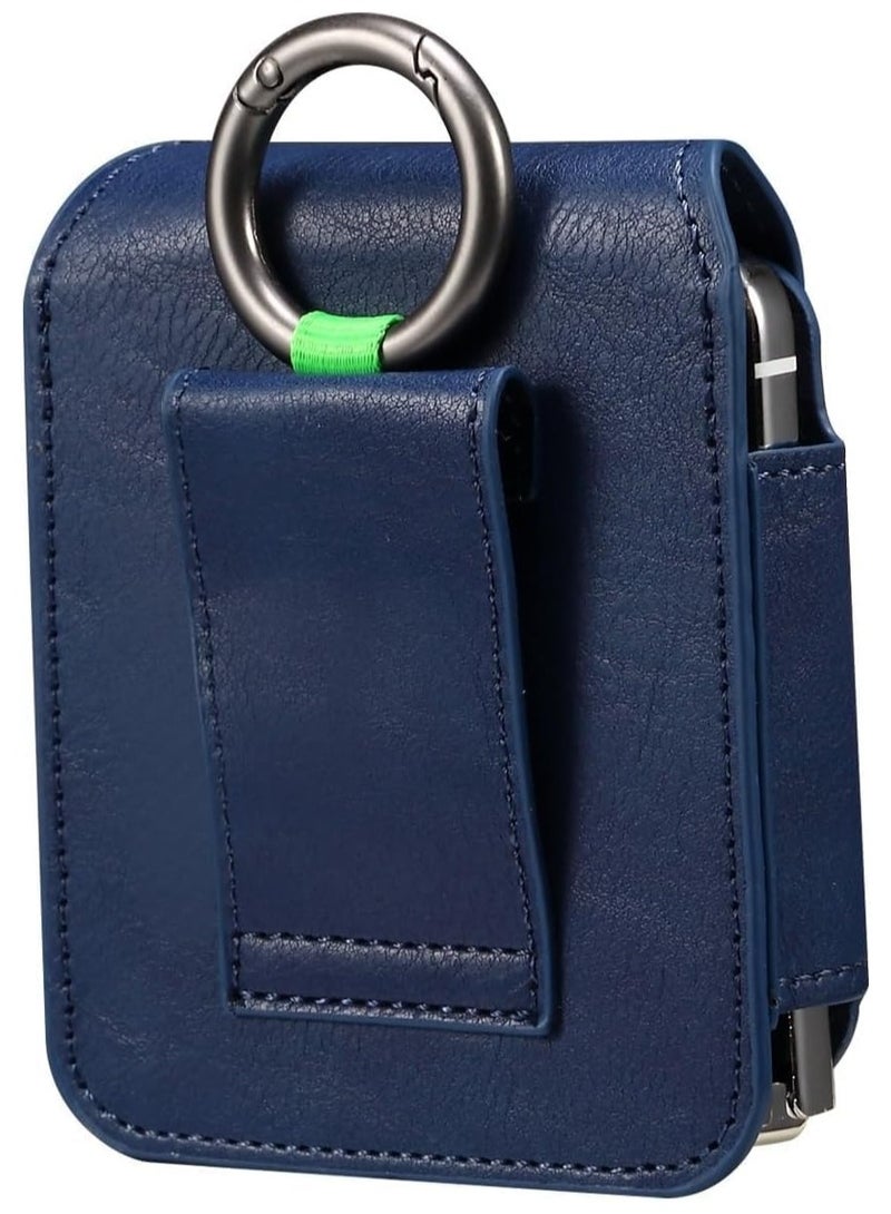 general Samsung Galaxy Z Flip 6/Flip 5/Flip 4 Phone Pouch Holster Belt Case, Leather Pouch with Metal Clip for Phone Holster Case for Motorola Razr 50 Ultra - Image 3