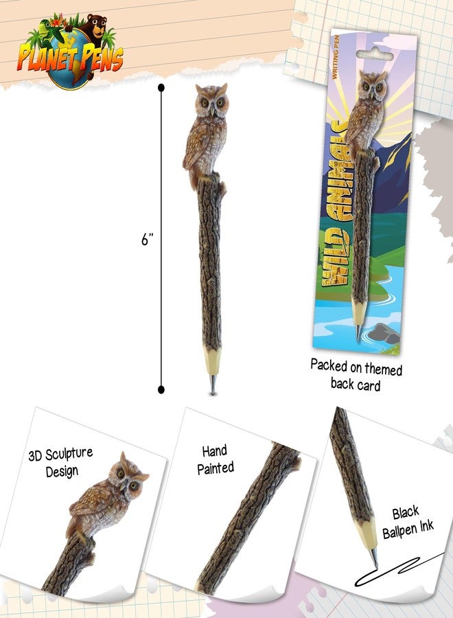 Puzzled Planet Pens Owl Novelty Pen - Cute Fun & Unique Kids & Adults Office Supplies Ballpoint Pen, Colorful Forest Bird Writing Pen Instrument For Cool Stationery School & Office Desk Decor Accessories - Image 3