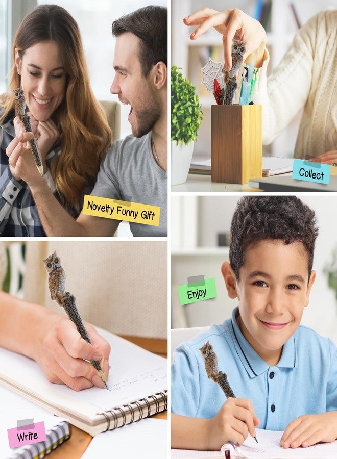Puzzled Planet Pens Owl Novelty Pen - Cute Fun & Unique Kids & Adults Office Supplies Ballpoint Pen, Colorful Forest Bird Writing Pen Instrument For Cool Stationery School & Office Desk Decor Accessories - Image 4