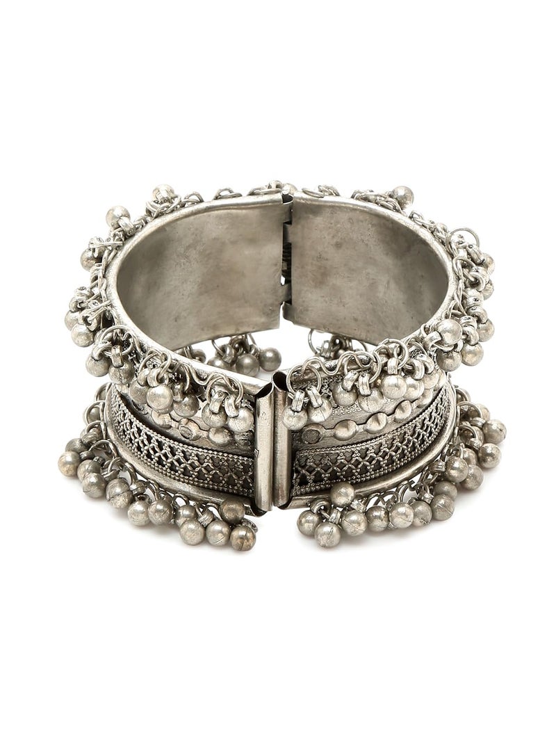 YouBella Jewellery for Women Celebrity Inspired Oxidised Silver Plated Cuff Bracelet Bangle for Women and Girls (Style 3) - Image 2