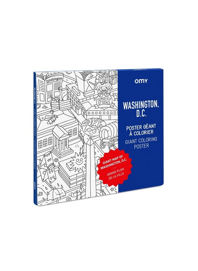 omY Omy Giant Coloring Poster Map, Washington DC, 40 x 28 inches, Creative Play Fun for Kids, Adults, and The Whole Family  - Image 1