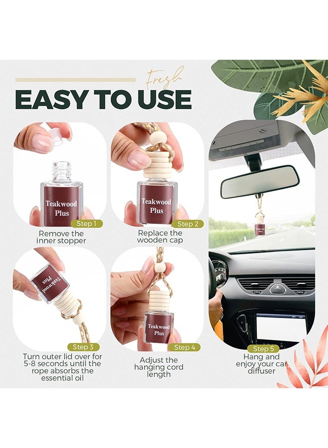 4 Pcs Cute Car Air Freshener Hanging Fall Car Essentials Oil Diffuser Long Lasting Air Freshener Aromatherapy Vehicle Diffuser Automobile Scents Fragrance(Fresh and Woody Collection) - Image 4