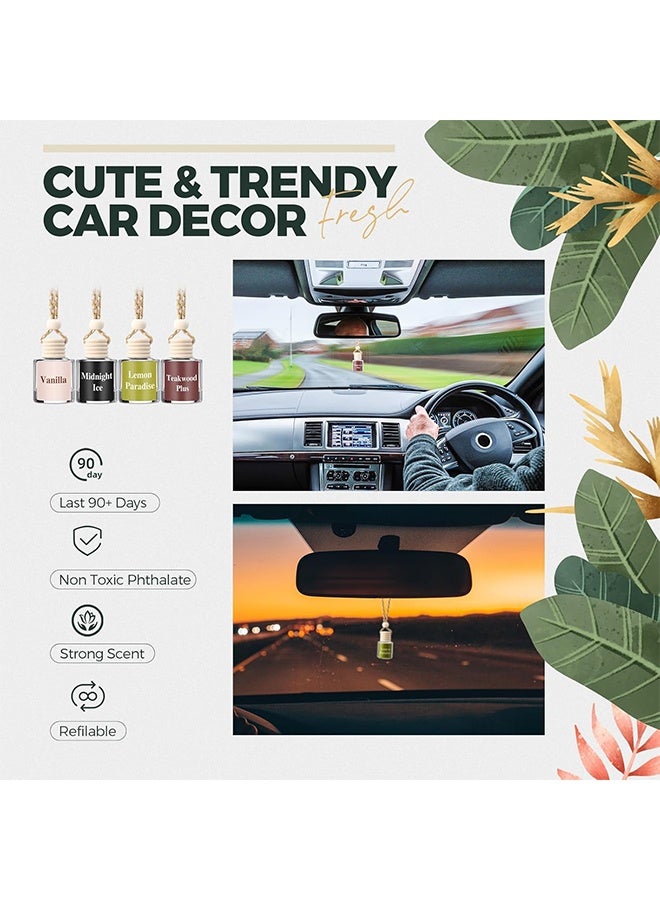 4 Pcs Cute Car Air Freshener Hanging Fall Car Essentials Oil Diffuser Long Lasting Air Freshener Aromatherapy Vehicle Diffuser Automobile Scents Fragrance(Fresh and Woody Collection) - Image 5