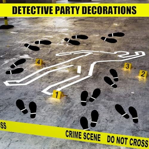 KFPPLXQ 30 Pairs 60 Pcs Black Footprints 7 Inch Shoe Stickers Floor Stickers Decals Feet Distance Floor Wall Stairs for Class Instruction Sign Party Decor Guide - Image 3