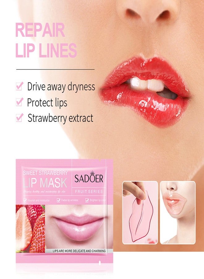 MEICOLY 30 Pads Lip and Eye Mask Sheet,Moisturizing Seaweed Eye Mask Crystal Anti-Aging Eye Patches Strawberry Lip Mask,Dark Circle Remover with Box,Lip and Eye Mask Set - Image 3