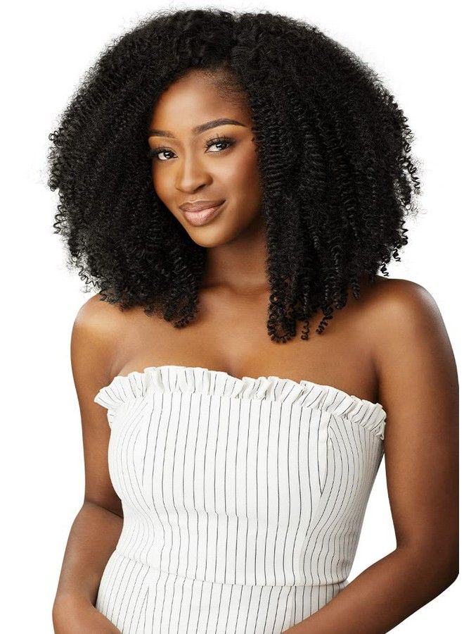 Outre Big Beautiful Hair Clipin 9Pcs Springy Afro 10" Natural Brown - Image 2