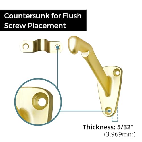 HOWTOOL Handrail Bracket Heavy Duty Champagne Brass V Style, 3 Pack | HOWTOOL - Image 3