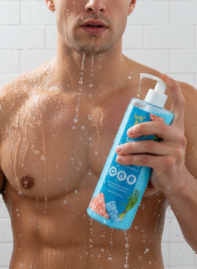 Lady Diana Sea Salt Lemongrass Shower Gel 1000ml – Invigorating Foaming Body Wash for Men & Women | Deep Cleansing Formula with Sea Salt & Refreshing Lemongrass Aroma - Image 3
