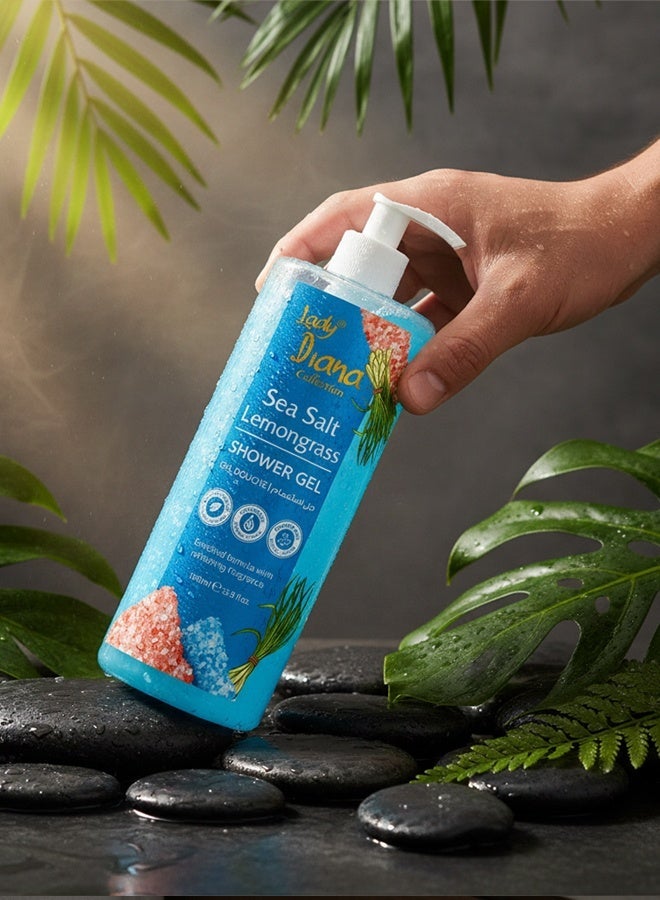 Lady Diana Sea Salt Lemongrass Shower Gel 1000ml – Invigorating Foaming Body Wash for Men & Women | Deep Cleansing Formula with Sea Salt & Refreshing Lemongrass Aroma - Image 5