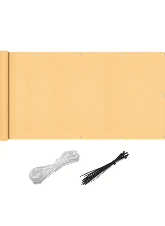 LINGWEI Privacy Screen Fence with Cable Tie and Rope Outdoor Balcony Fence Cover Screen Fabric Wind and Shade Block Fencing Mesh Shade - Image 1