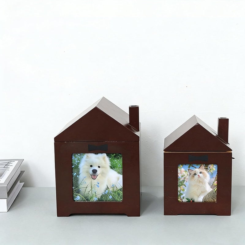 ordinarYone Handcrafts Wooden Loss Urn Dog Cat Keepsake Box with Photo Frame Candle Holder - Image 5