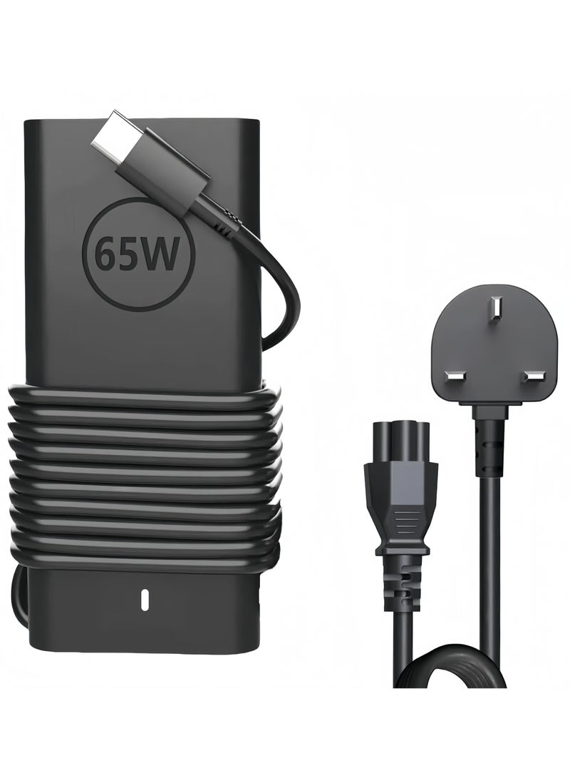 SMART SOURCE 65W 45W USB-C Laptop Charger for Dell – Slim Replacement Power Adapter Compatible with  Dell XPS, Inspiron, Latitude, Vostro, Chromebook – Fast Charging Type-C Adapter, Also Support Smartphones and Tablet, with Power Cord - Image 1