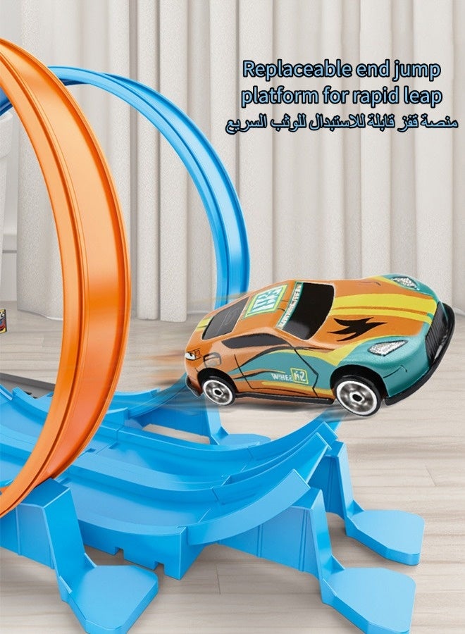 Vixplorn Children's Track Launching Racing Car Toy Set, Children's Track Racing Car Toy, Children's Racing Car Toy, Children's Racing Toy, Includes 4 Toy Cars, Suitable as a Gift for Children Aged 3 and Up (32pcs) - Image 4