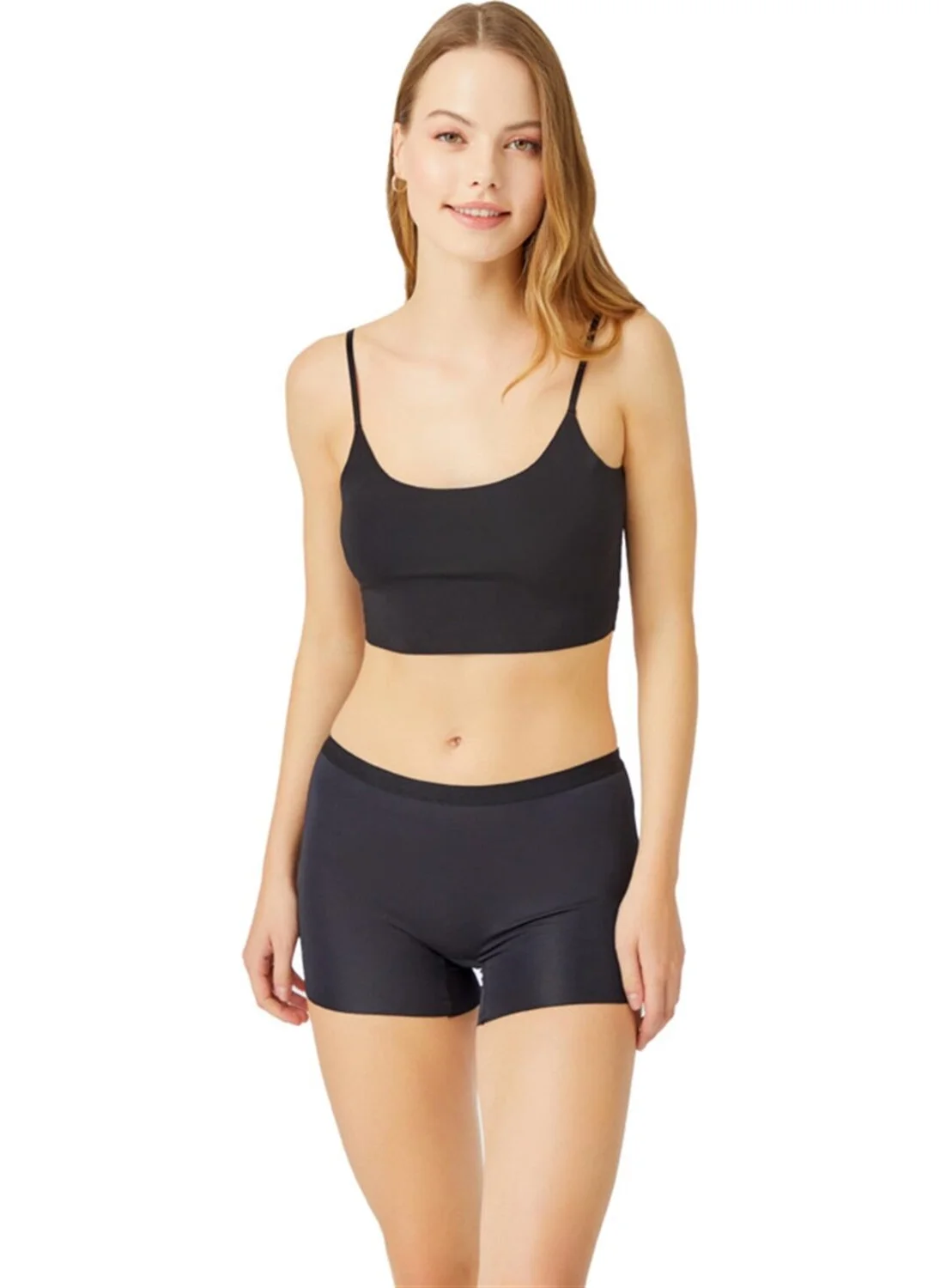 كوتن هيل Black Basic Laser Cut Seamless Women's Boxer Panties