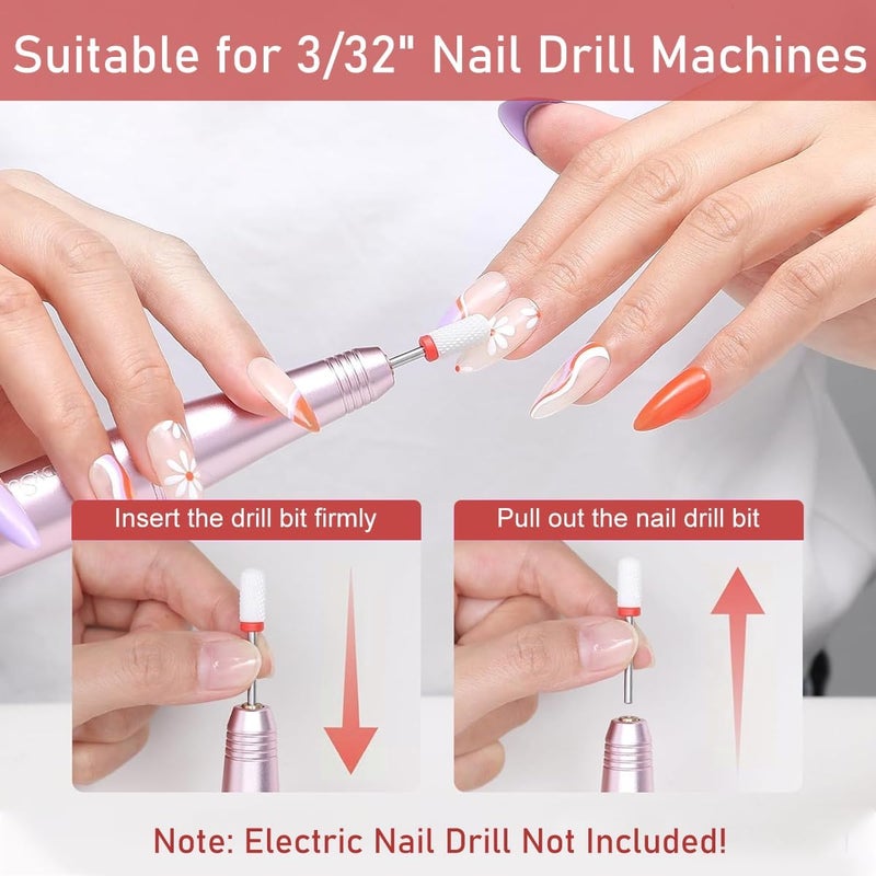 KRENI 5Pcs Ceramic Nail Drill Bits Universal 235mm332 Shank Nail Drill Bits for Nail Drill Machine Multifunctional Nail Drill Bits for Gel Nail Removal Shaping Removing Cuticle - Image 5