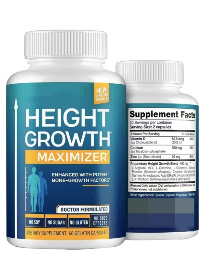 BIYODE Growth Capsules to Grow Taller - Height Growth Maximizer With Calcium For Bone Strength Natural Get Taller Supplement to Increase Bone Growth - Free of Growth Hormone (Packaging May Vary) - Image 1