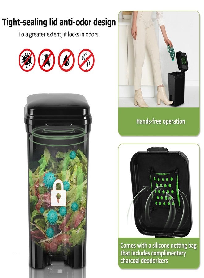 Umtiti Dog Poop Trash Can & Portable Cat Litter Disposal, All-Black ABS Material, 5-Liter Trash Can with 20PCS Waste Bags.ABS-BK,US - Image 2