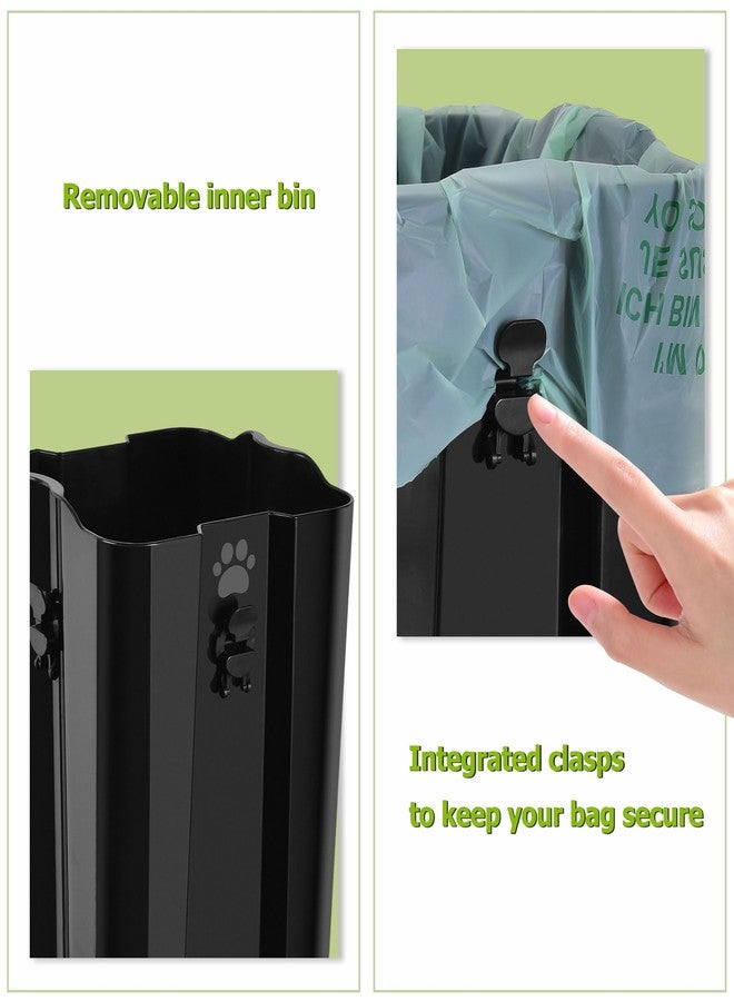 Umtiti Dog Poop Trash Can & Portable Cat Litter Disposal, All-Black ABS Material, 5-Liter Trash Can with 20PCS Waste Bags.ABS-BK,US - Image 5