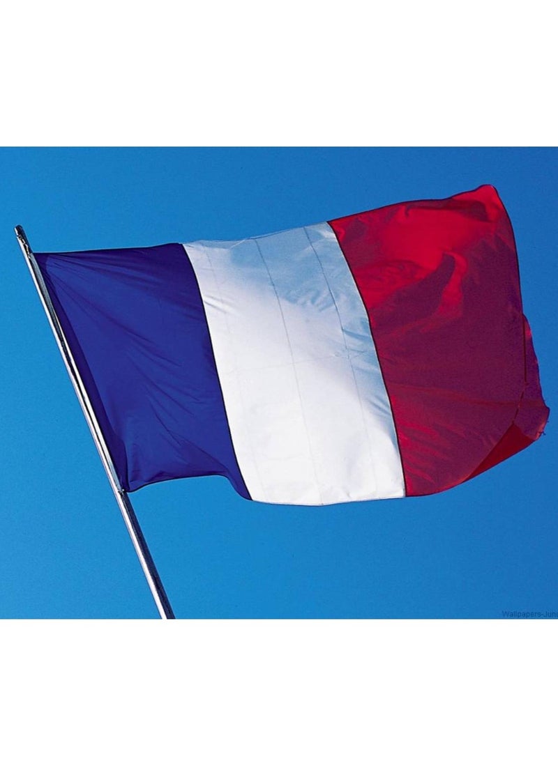 فيتاشيلي علم فرنسا اليوم الوطني متين يدوم طويلاً للاستخدام الخارجي والداخلي لبناء ديكور المنزل والسيارة 150X90CM  - Image 2