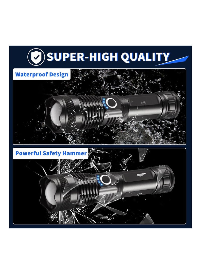 Gasin White Laser Flashlight with Metal Shell, Adjustable Focus, Long-lasting Rechargeable Lithium Battery, Waterproof - Image 4