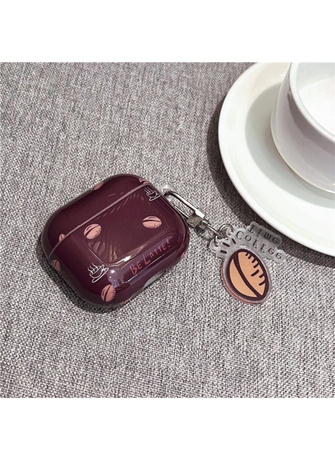 Generic - Ins Autumn And Winter Simple Coffee Bean AirPods Pro2 Suitable For ApplePro Bluetooth Headset Protective Cover 2 Generation Soft-Color:Brown Red Coffee Beans + With Pendant-Model:AirPods Pro - Image 1