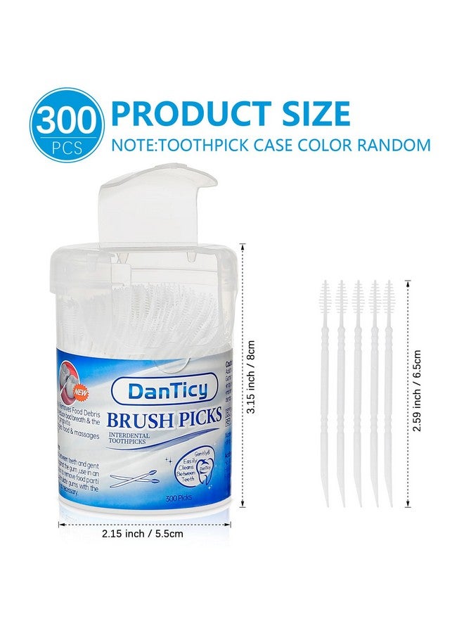 DanTicy Brushpicks Interdental Toothpicks,Soft Bristle Dental Floss Picks Toothpicks,Helps Removes Plaque and Debris Between Your Teeth 300PCS (Pack of 1) - Image 2