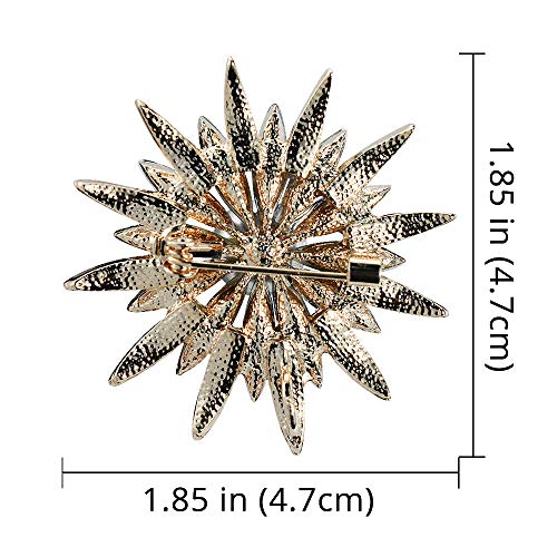Mamfous Austrain Crystal Flower Brooch for Women with Simulated Pearl Bouquet Pins Jewelry Accessories (silver) - Image 2