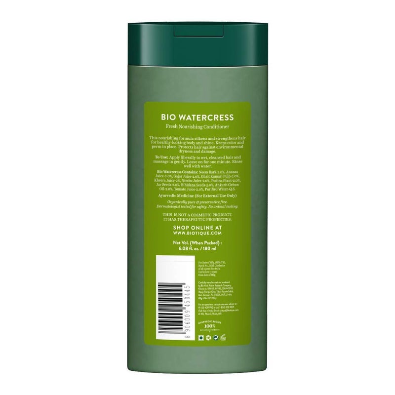 Biotique Bio Watercress Fresh Nourishing Conditioner, 180ml - Image 2