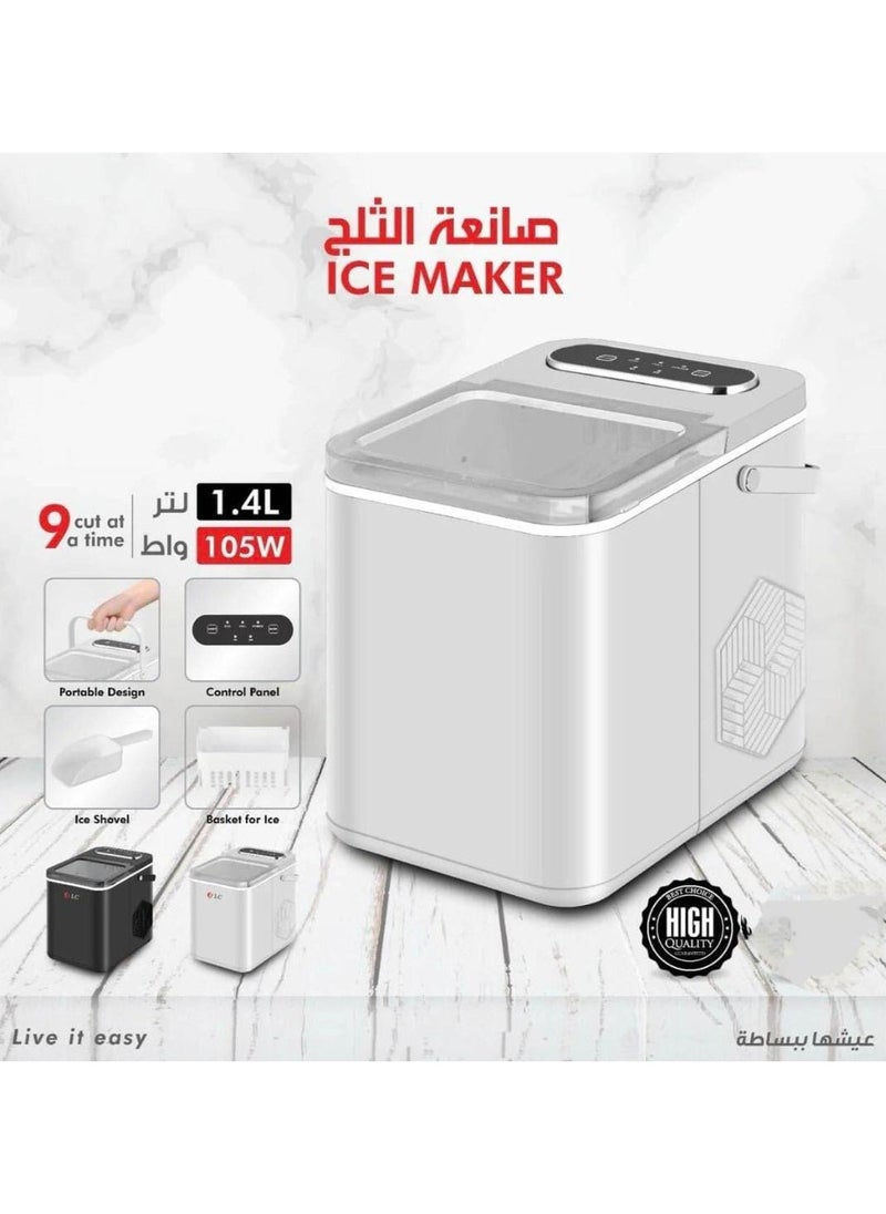 Generic Ice Maker Machine 1.4L, 105W with Basket, Ice Shavel Control Panel, – Fast Ice Cube Maker, Compact Countertop Ice Maker for Home, Office & Parties, Self-Cleaning, Quiet Operation, High-Efficiency Ice Production  - Image 2