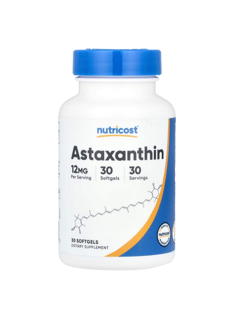 Nutricost Astaxanthin, 12 mg, 30 Softgels