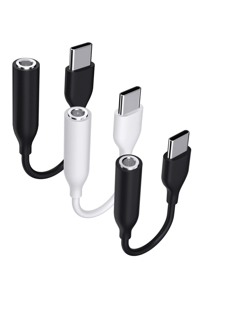 3pcs USB C to 3.5mm Headphone Jack Adapter, USB Type C 3.5mm Jack Connector for Samsung Galaxy A54 A53 A33 S23 S22 Ultra S21 FE Note 20 OnePlus 11 10 9 Pro Google Pixel 7 7a 6 Pro, - Image 1