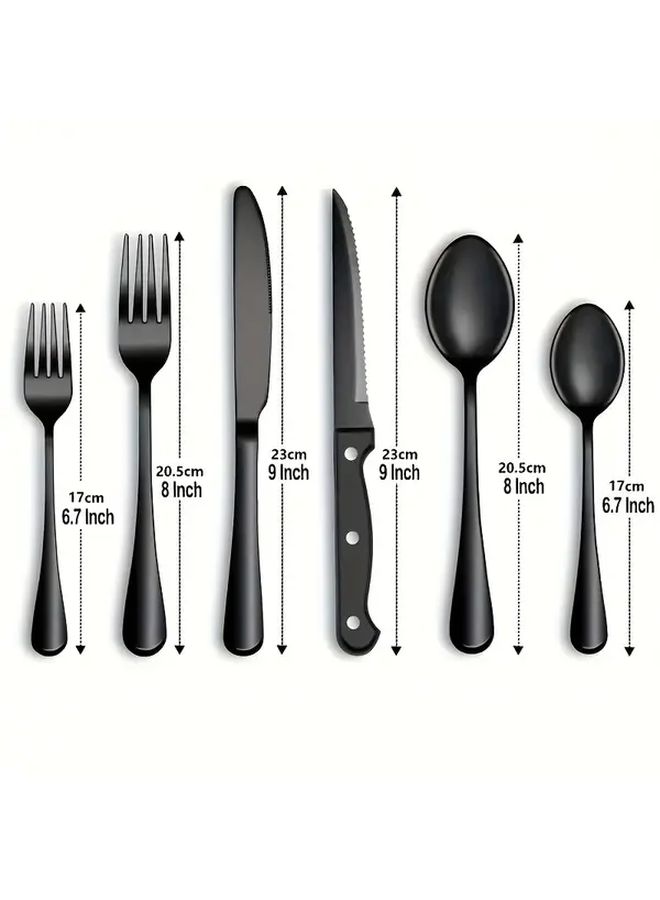 Classic Rose Gold 24 Piece Stainless Steel Flatware Set Dishwasher Safe - Image 3